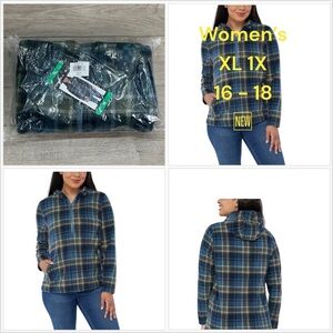 Ladies’ Active O’Neill XL 16 Half Zip Polar Fleece Hoodie Sweatshirt Blue NWT